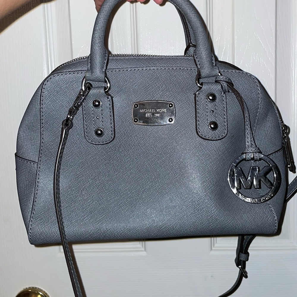 Michael kors satchel gray crossbody bag
